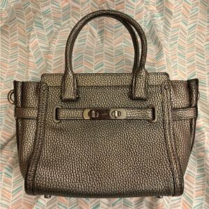 Coach Metallic Textured Women's Handbag with crossbody strap